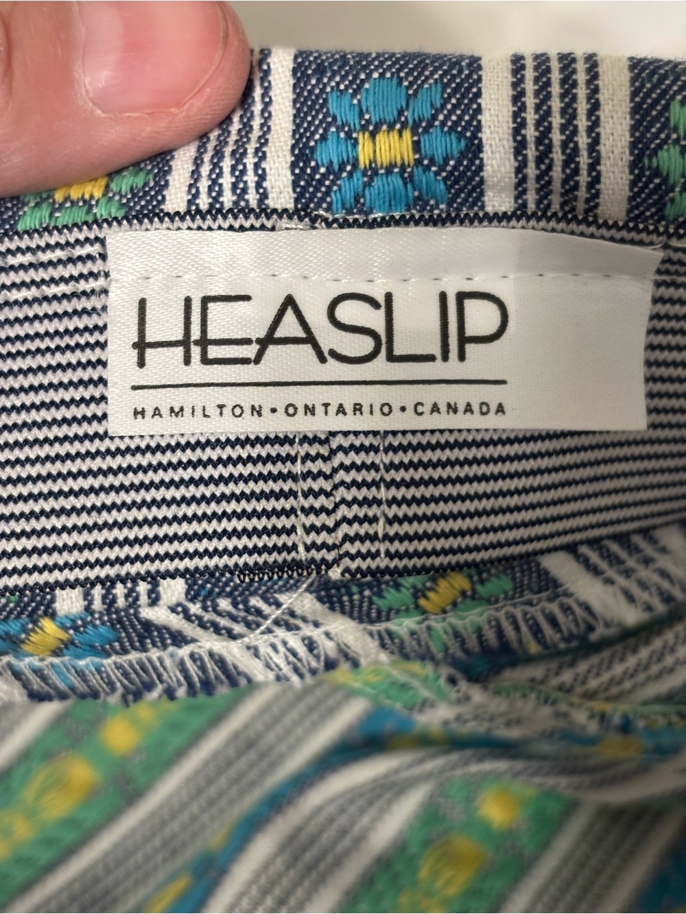 Heaslip Vintage Blue Floral Stripe Bucket Hat Canada One Size Retro Cotton - Picture 5 of 6